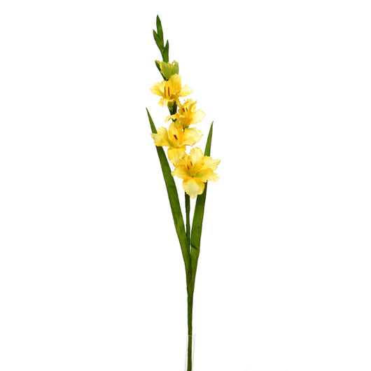 Set 8 Fiori Artificiali di Gladiolo Mini Altezza 74 cm Giallo