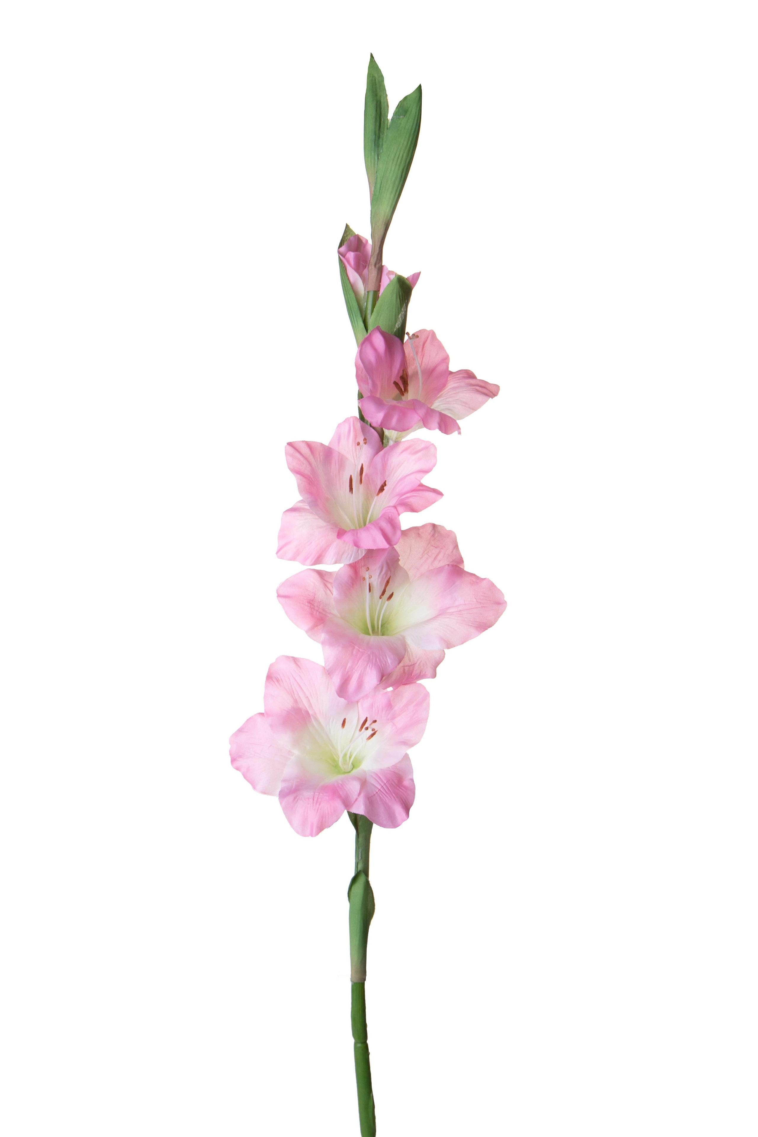 Set 4 Fiori Artificiali di Gladiolo Altezza 85 cm Rosa