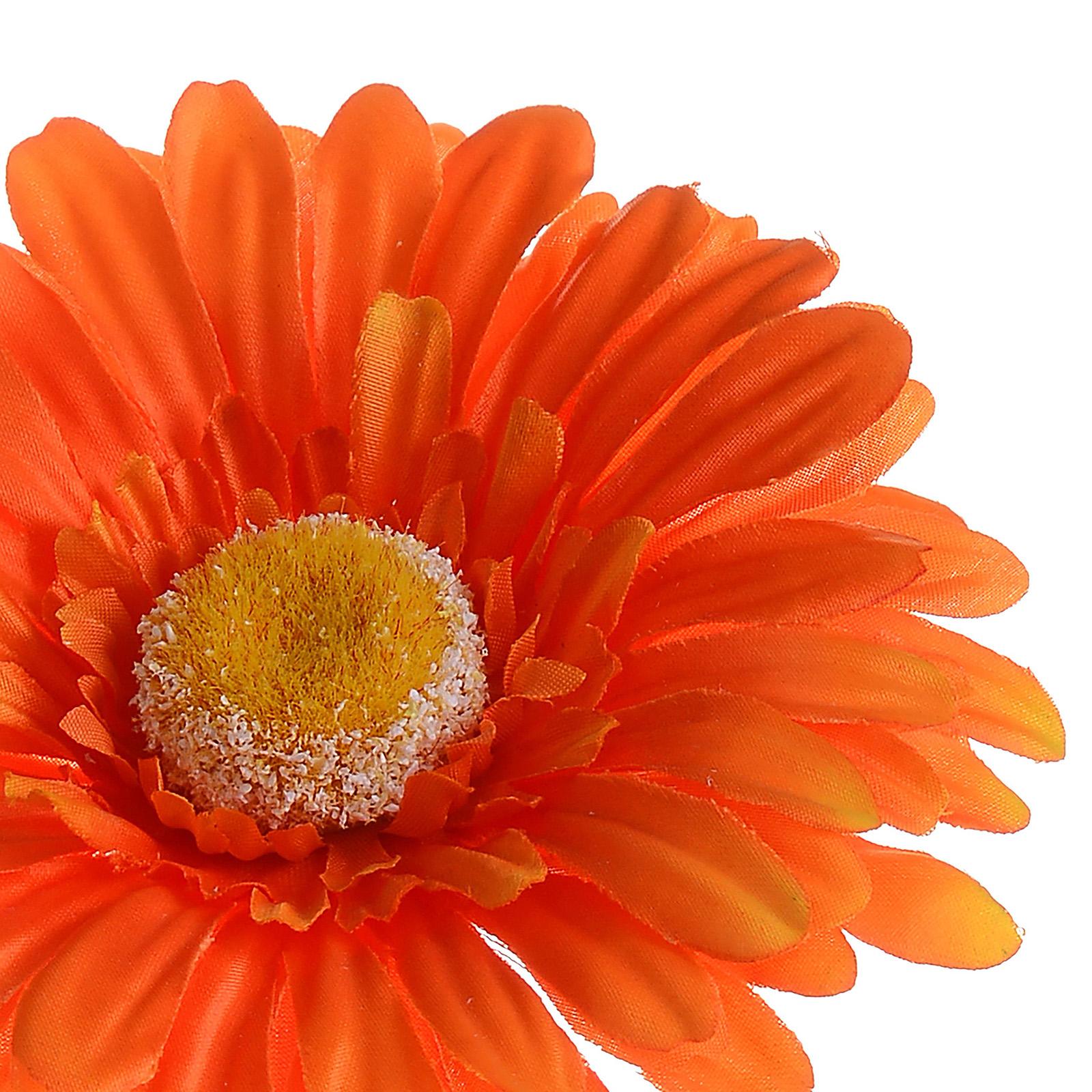 Set 12 Fiori Artificiali di Gerbera Altezza 53 cm Arancio