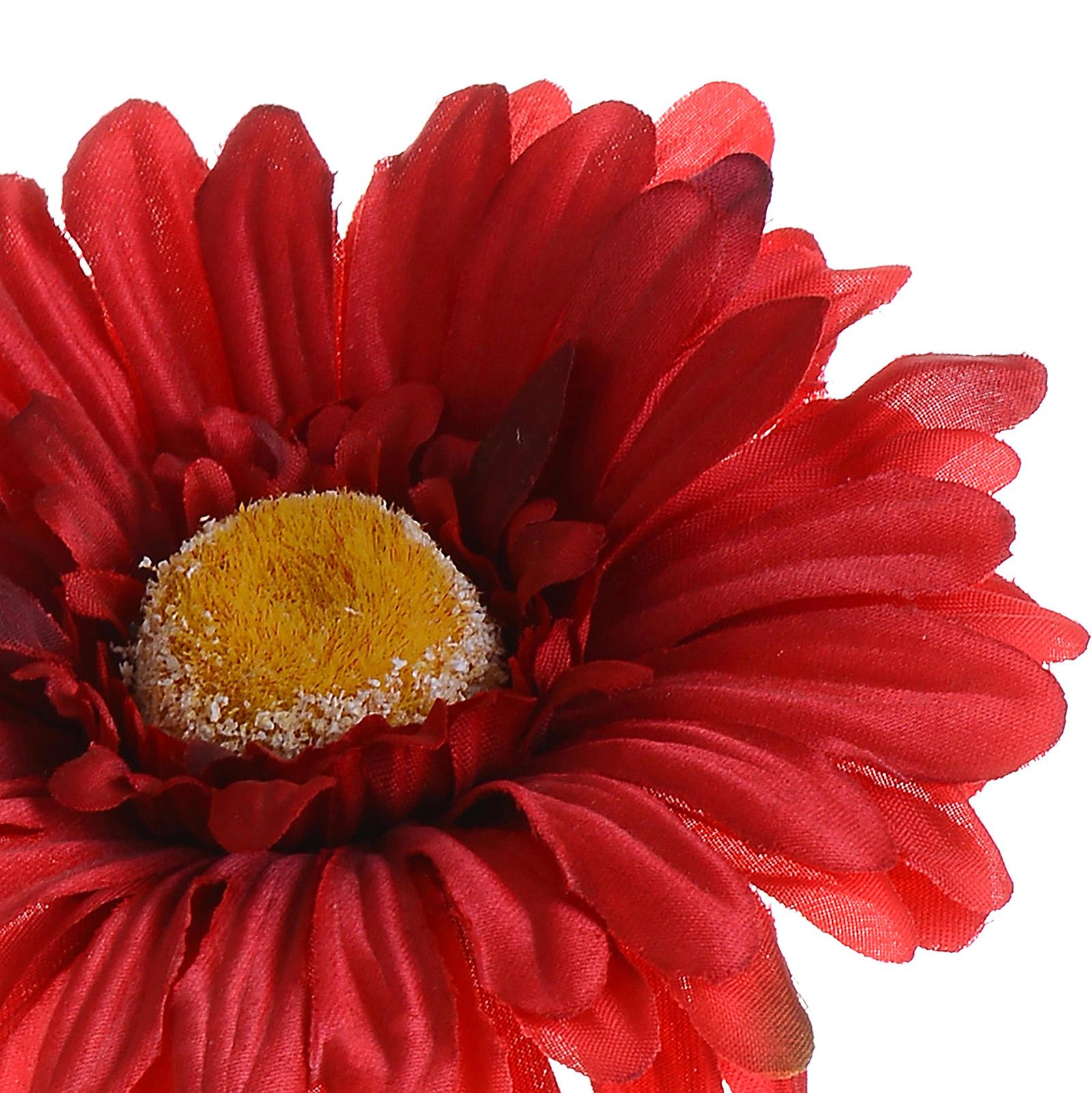 Set 12 Fiori Artificiali di Gerbera Altezza 53 cm Rosso