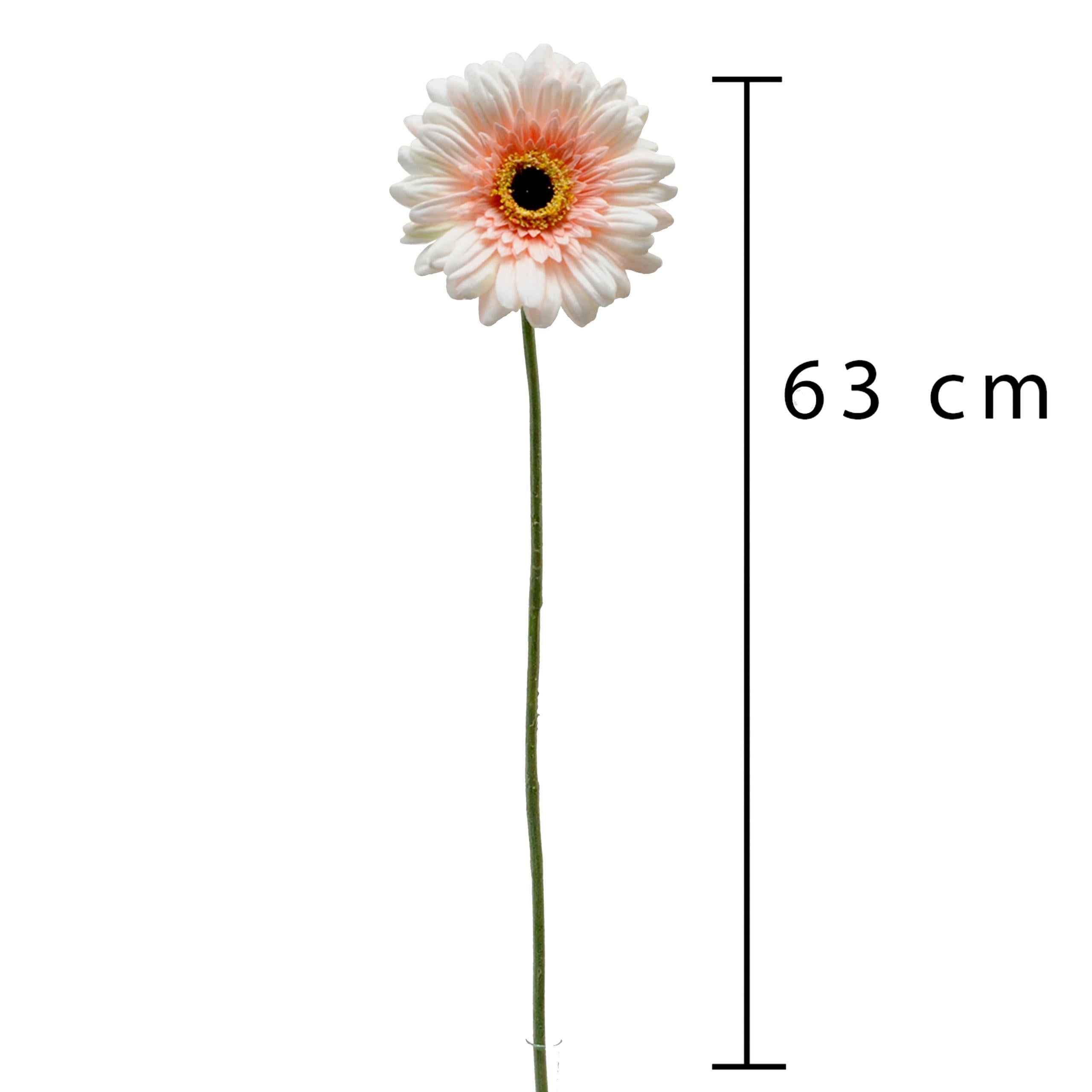 Set 12 Fiori Artificiali di Gerbera Altezza 63 cm Rosa