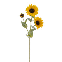 Set 8 Girasoli Artificiali con 3 Fiori Altezza 63,5 cm Giallo