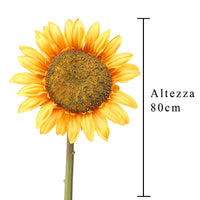 Set 2 Girasole Artificiale Altezza 80 cm Giallo