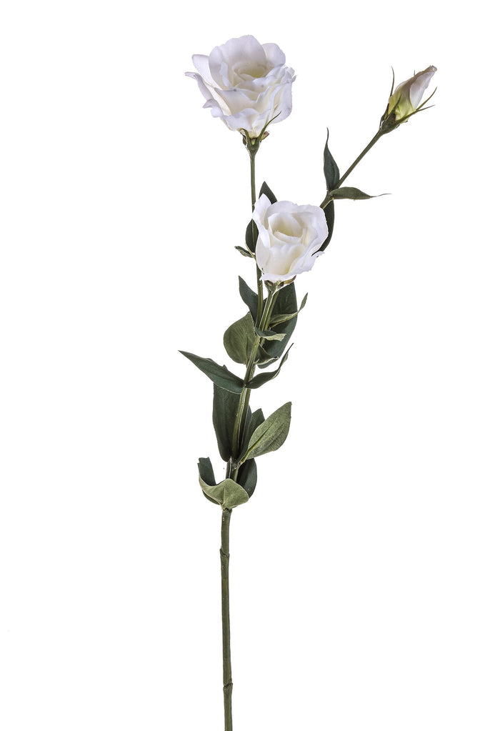 Set 8 Lisianthus Artificiali Composto da 3 Fiori Altezza 75 cm Bianco