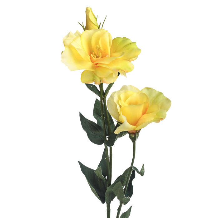 Set 8 Lisianthus Artificiali Composto da 3 Fiori Altezza 75 cm Giallo