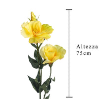 Set 8 Lisianthus Artificiali Composto da 3 Fiori Altezza 75 cm Giallo