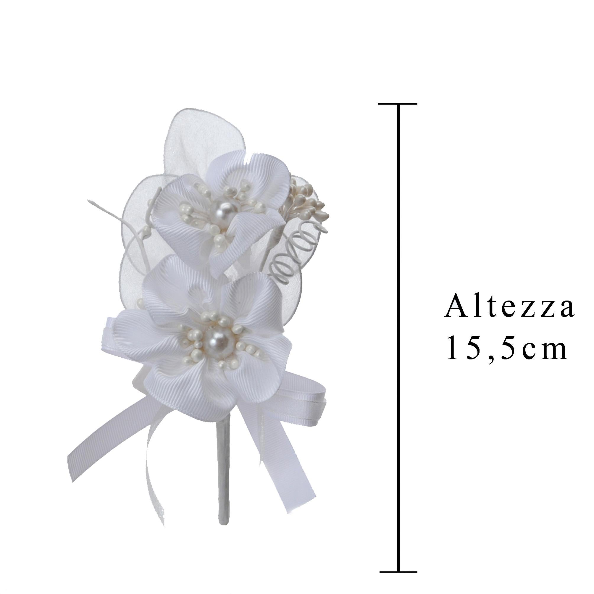 Set 12 Pick Fiorito Artificiali Altezza 15,5 cm Bianco