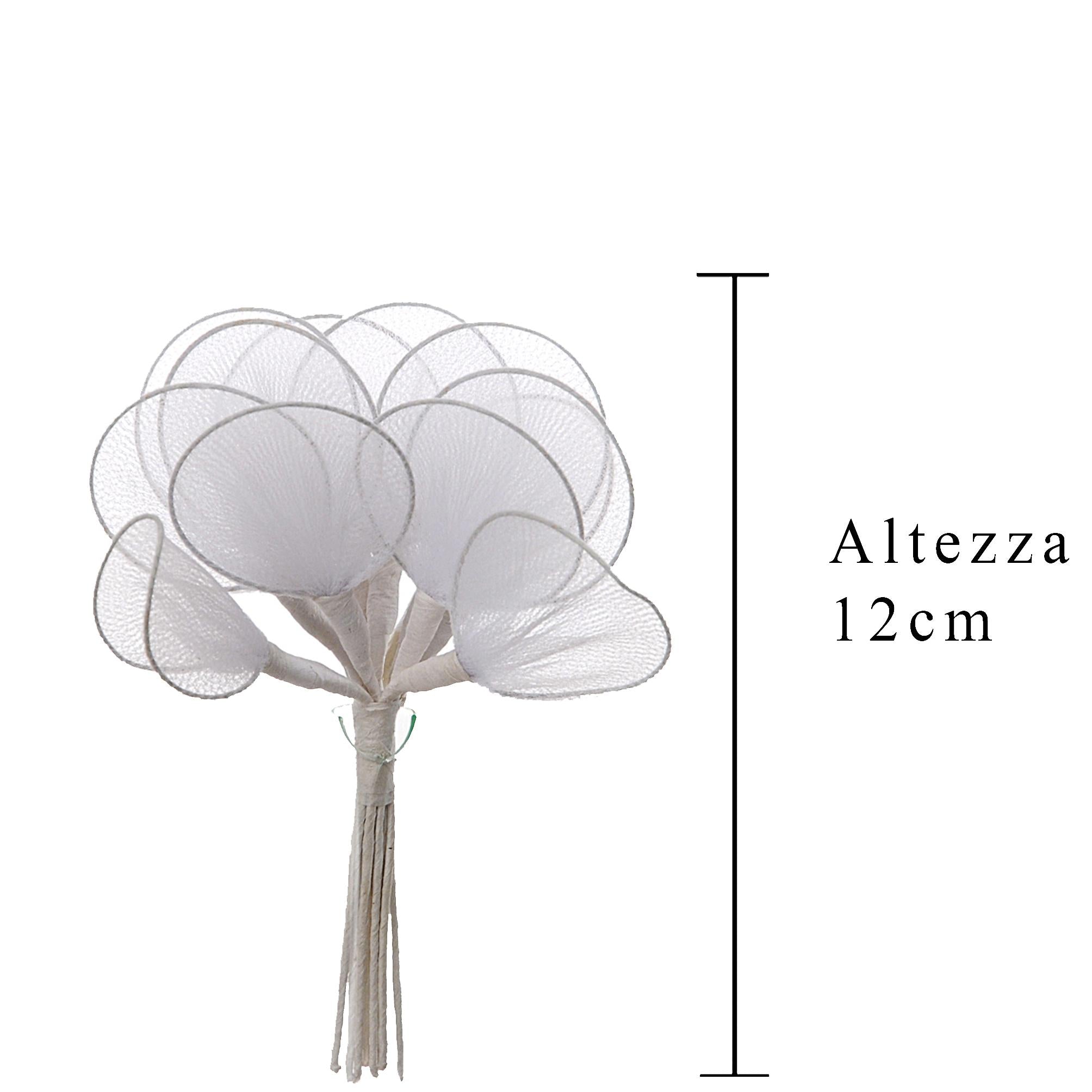 Set 36 Racchette per Confetti da 12 Altezza 11 cm Bianco