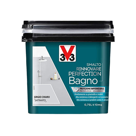 Smalto Rinnovare Perfection Bagno Ideale Per Rinnovare Qualsiasi Superficie Del Bagno Grigio Chiaro Satinato Da 0,75Lt-V33