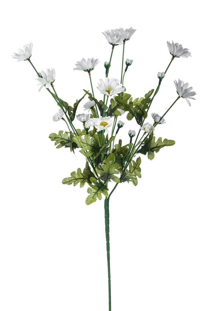 Set 8 Mazzetto di Margherita Composta da 4 Fiori Artificiali Altezza67 cm Bianco