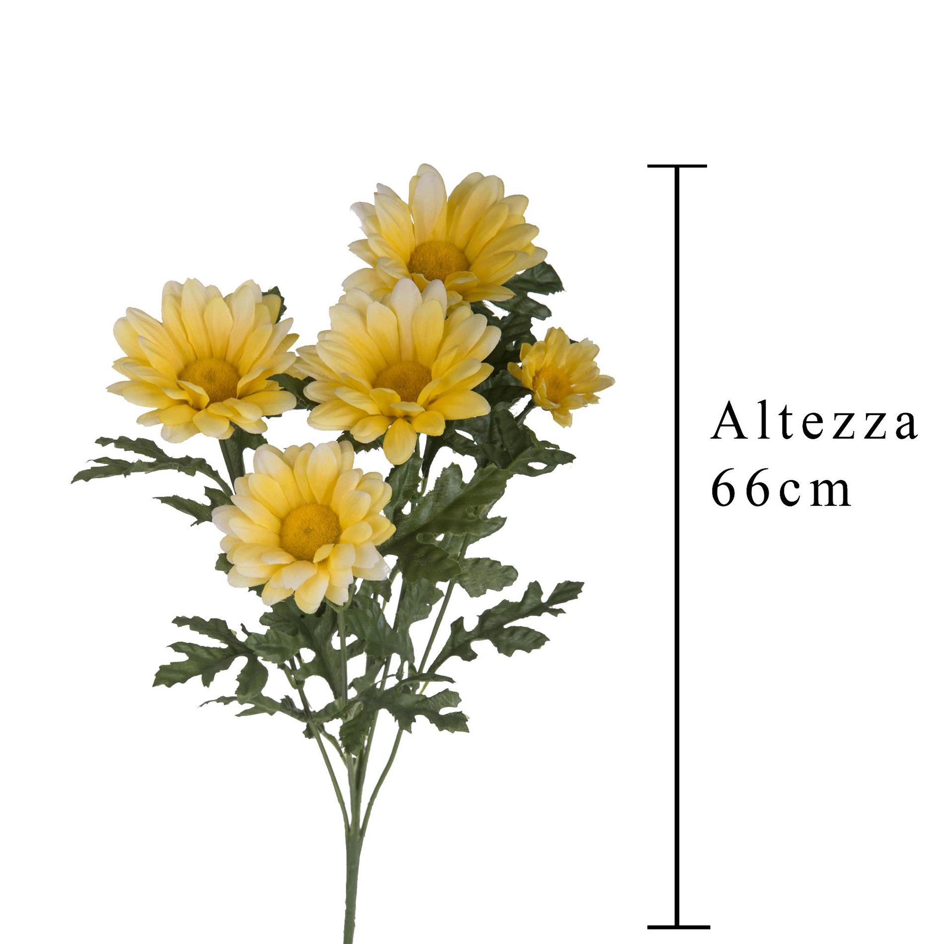 Set 8 Margherite Artificiali Altezza 66 cm Giallo