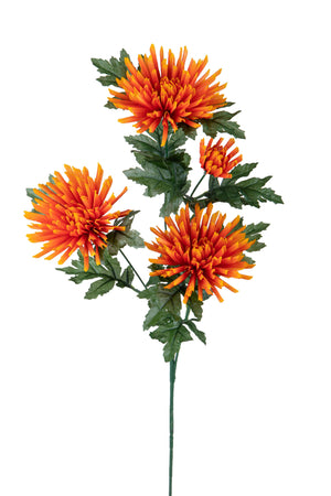 Set 12 Fiori Artificiali di Spidere a 4 Diramazioni Altezza 82 cm Arancio