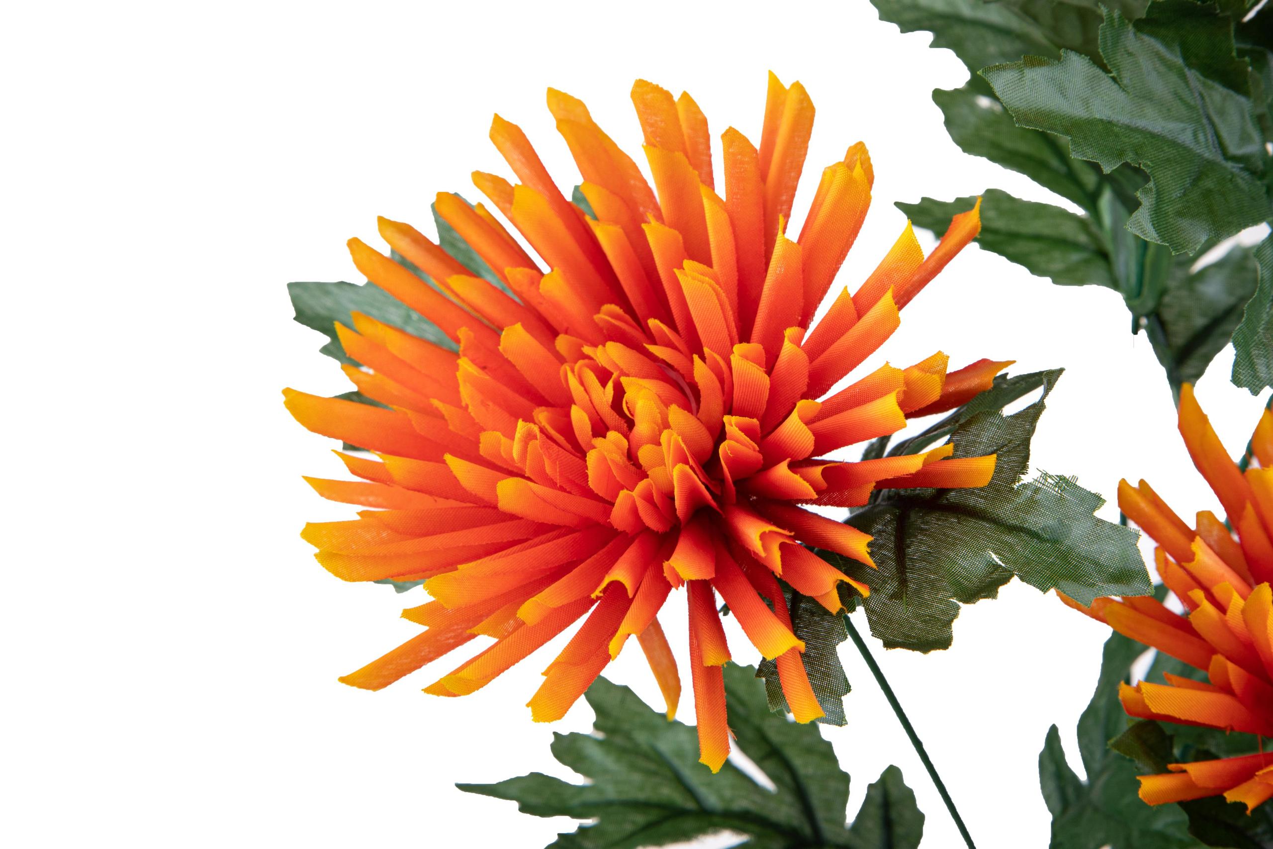 Set 12 Fiori Artificiali di Spidere a 4 Diramazioni Altezza 82 cm Arancio