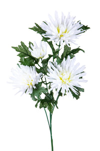 Set 12 Fiori Artificiali di Spidere a 4 Diramazioni Altezza 82 cm Bianco