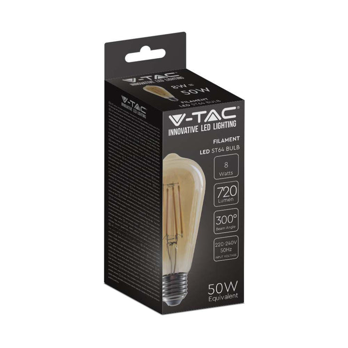 8W LED LED ST64 Copertura Amber Filamento Bulb 2200K E27