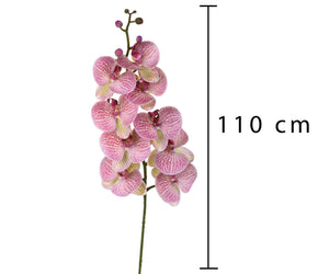 Set 2 Phalenopsis Artificiali con 9 Fiori Altezza 110 cm Viola