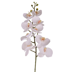 Set 2 Phalenopsis Artificiali con 9 Fiori Altezza 110 cm Bianco