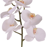 Set 2 Phalenopsis Artificiali con 9 Fiori Altezza 110 cm Bianco