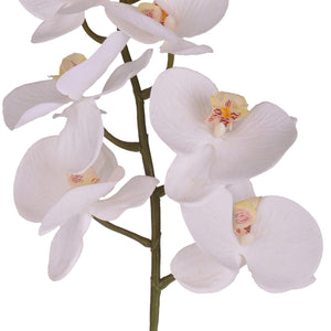 Set 2 Phalenopsis Artificiali con 9 Fiori Altezza 110 cm Bianco