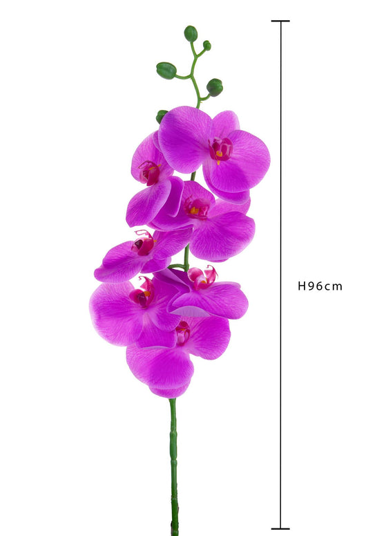 Set 6 Phalaenopsis Artificiali con 7 Fiori Altezza 96 cm Viola