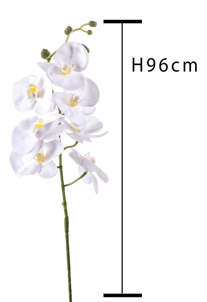 Set 6 Phalaenopsis Artificiali con 7 Fiori Altezza 96 cm Bianco