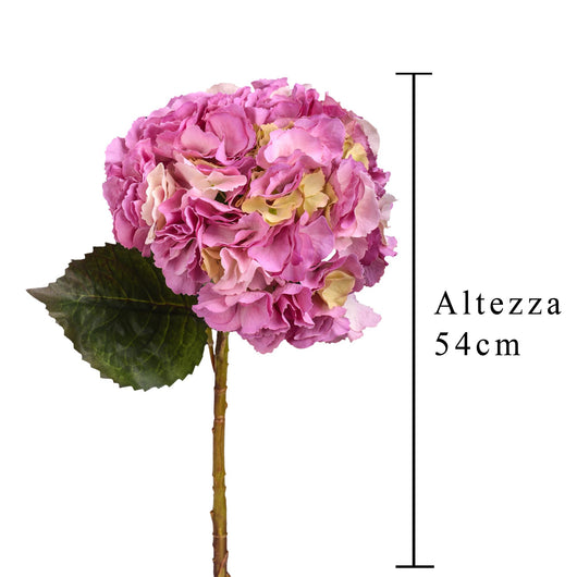 Set 2 Ortensia Artificiale Altezza 54 cm Rosa