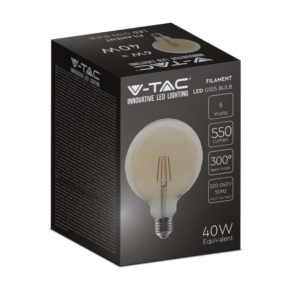 4W LED G125 Copertura Amber Filamento Bulb 2200K E27