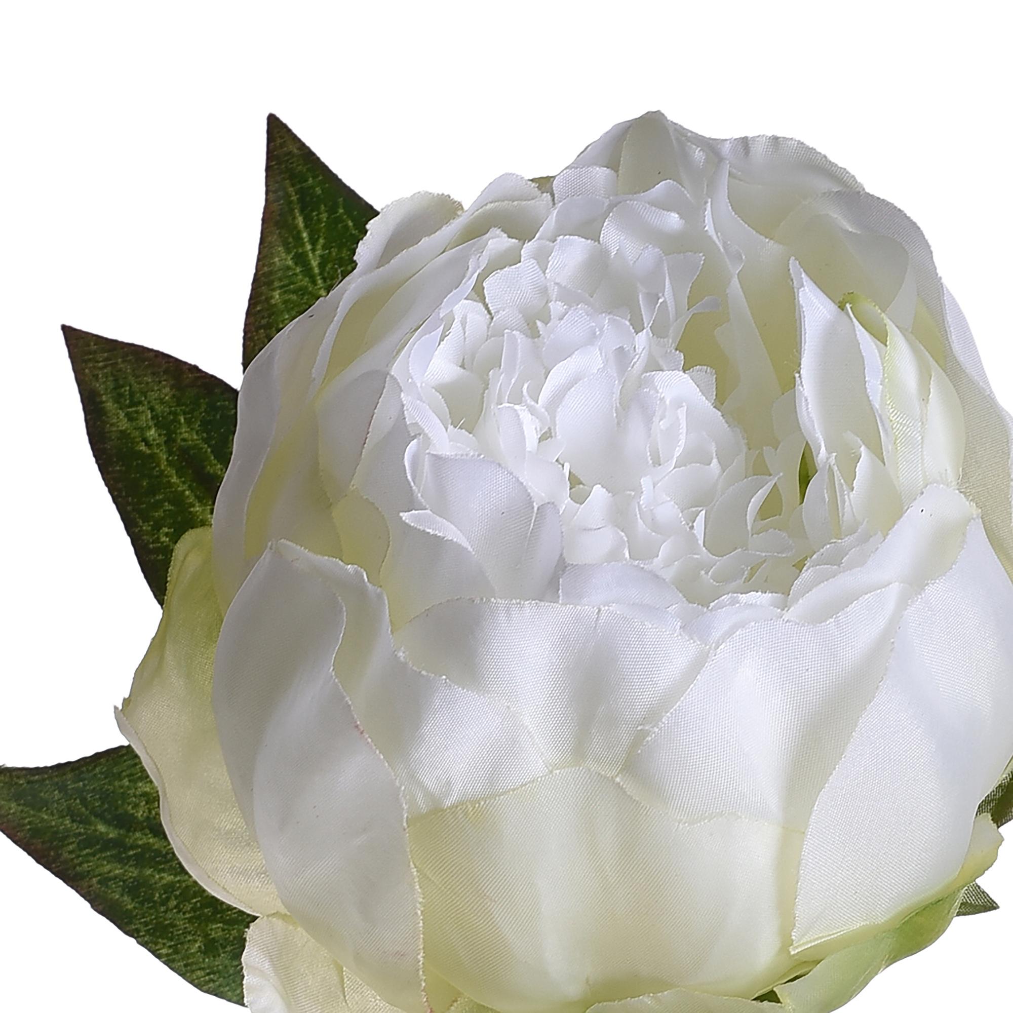 Set 6 Peonia Artificiale Altezza 48 cm Bianco