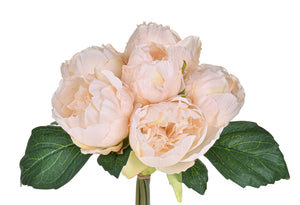 Set 3 Mazzi di Peonie con 6 Fiori Artificiali Altezza 28 cm