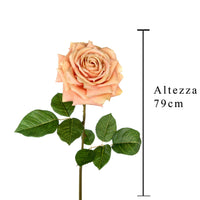 Set 3 Rose Artificiali Aperta Altezza 79 cm