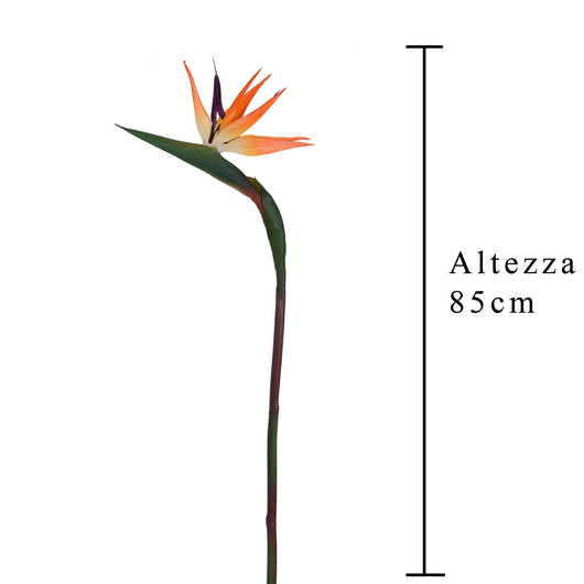 Set 3 Strelitzia Artificiali Altezza 85 cm Arancio