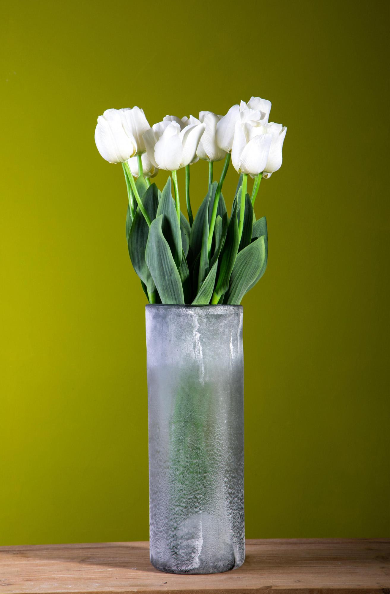 Set 6 Tulipani Artificiali con Foglie Altezza 67 cm