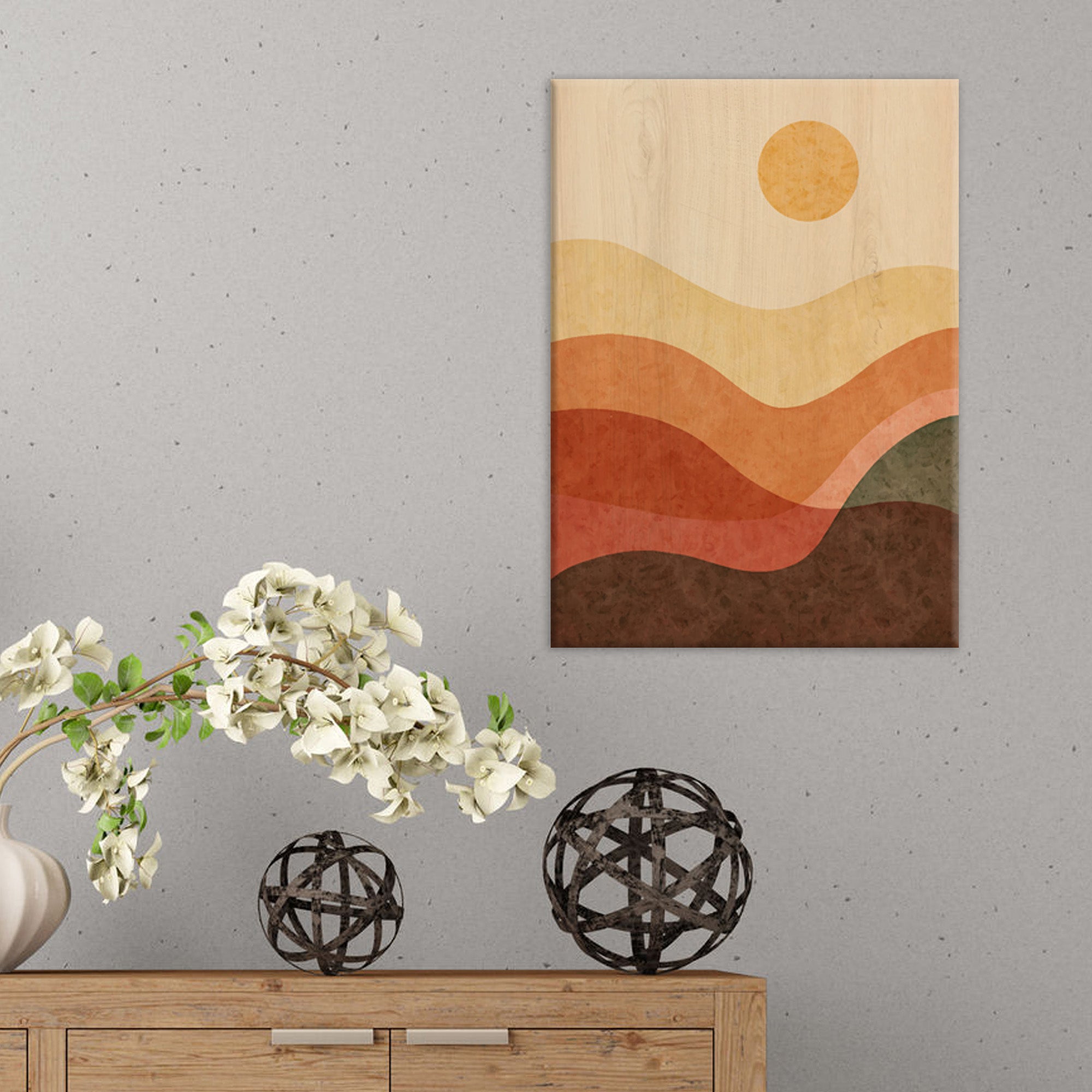 Quadro in Legno Stampato Desert Sun 48x72 *FSC