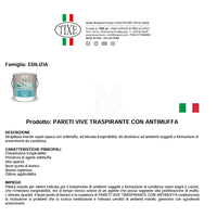 Pittura per interni Bianca Idropittura Murale Tixe Pareti vive Traspirante con Antimuffa 14 lt