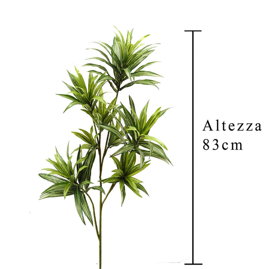 Set 3 Dracena Artificiale con 141 Foglie Altezza 83 cm Verde