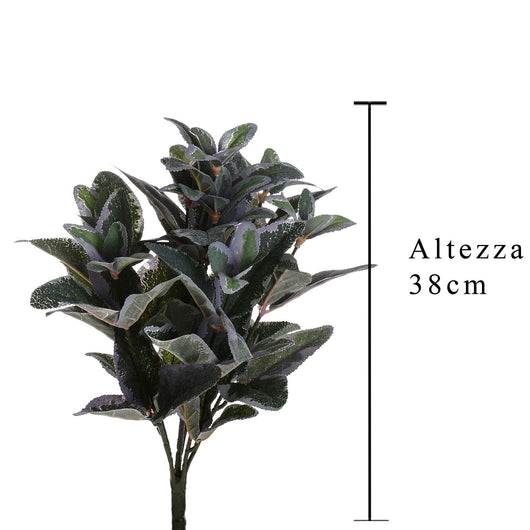 Set 3 Salvia Artificiale a 6 Diramazioni Altezza 38 cm Verde