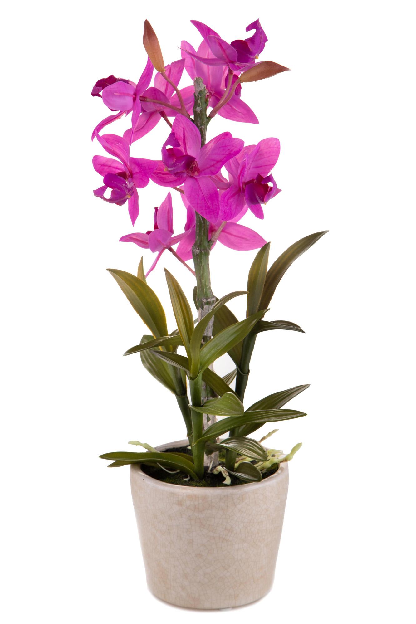 Orchidea Artificiali con Vaso Altezza 43 cm Rosa