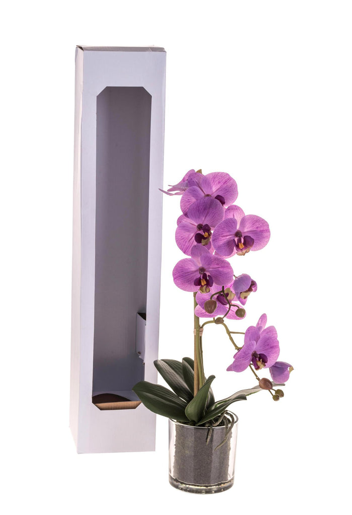 Pianta Artificiale di Phalaenopsis Artificiali con Vaso Altezza 48 cm Rosa