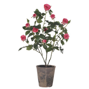 Mini Rose Artificiali in Vaso Altezza 69 cm Rosa