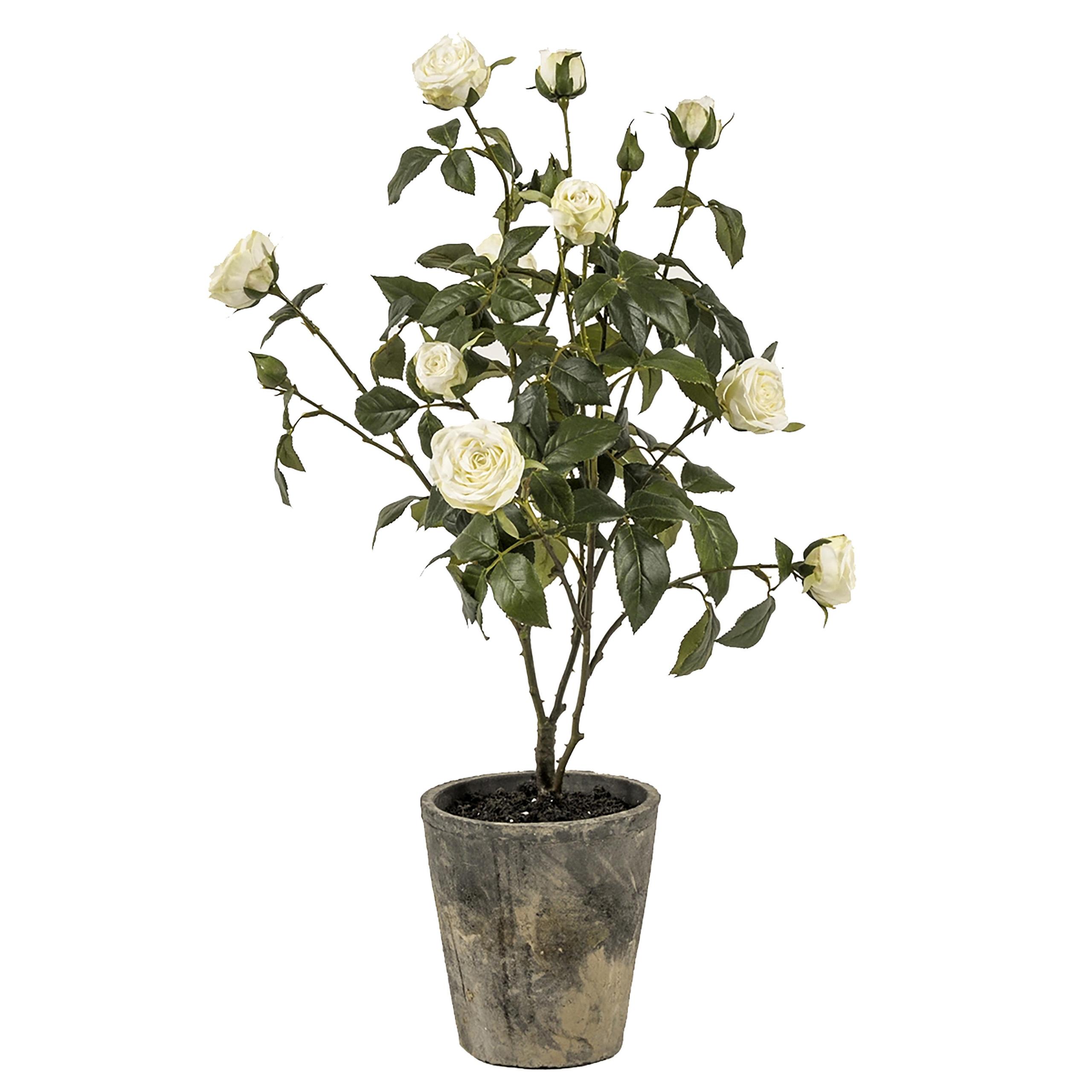 Mini Rose Artificiali in Vaso Altezza 69 cm