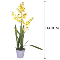 Orchidea Artificiali Oncidium con Vaso Altezza 40 cm Giallo