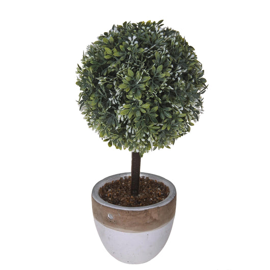 Set 3 Topiary Maggiorana Artificiale Altezza 26 cm Grigio