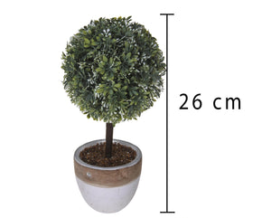 Set 3 Topiary Maggiorana Artificiale Altezza 26 cm Grigio