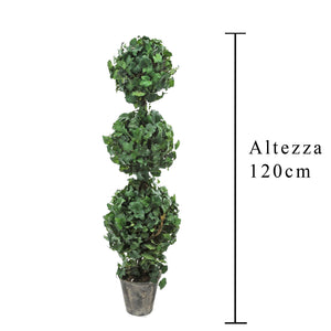 Edera Artificiale Forma Sfera Altezza 120 cm Verde