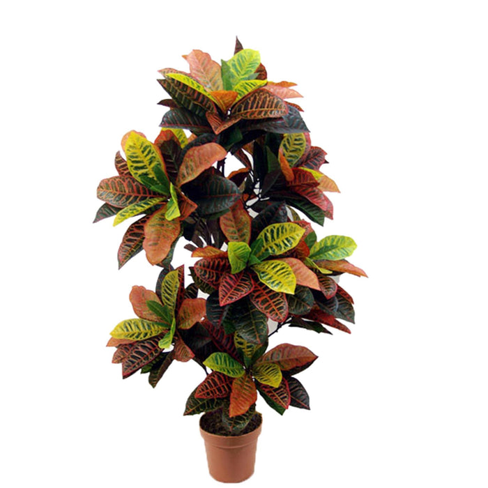 Croton Artificiale con Vaso Altezza 160 cm Verde