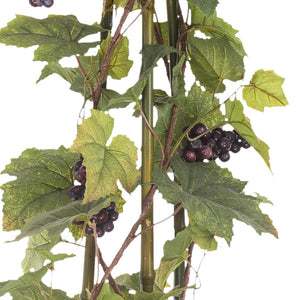 Pianta Artificiale di Vite con Frutti, in Vaso Altezza 120 cm Verde