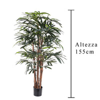 Rhapis Excelsa Artificiale con Vaso Altezza 155 cm Verde