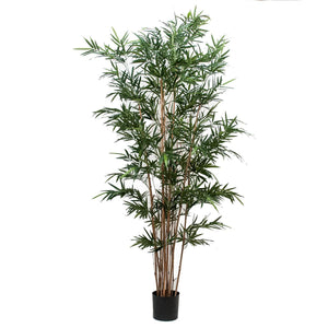 Bamboo Royal Artificiale a 7 Diramazioni con Vaso Altezza 210 cm Verde