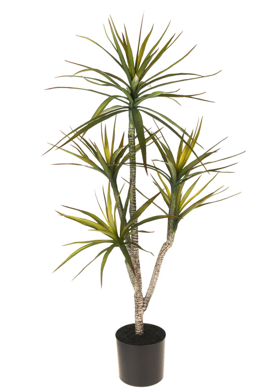 Pianta Artificiale di Yucca in Vaso con 5 Diramazioni Altezza 116 cm Verde