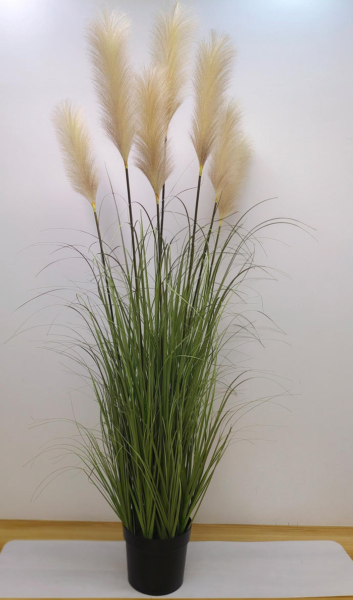 Pianta Artificiale di Festuca Glauca con Vaso H.175 cm Verde